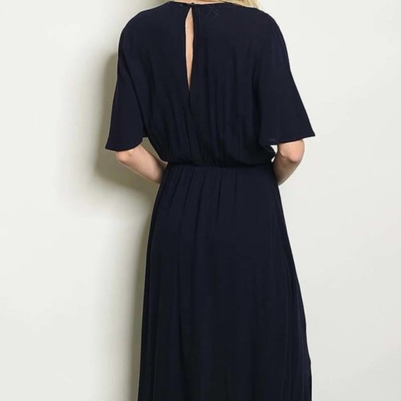 CLEARANCE ‼️NAVY FLUTTER MAXI SKIRT - Romper - Picture 3 of 3